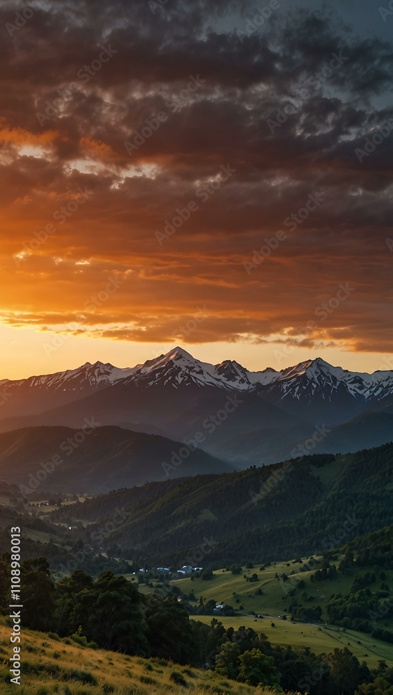 Obraz premium Sunrise over the mountains.