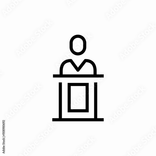 presentation speech icon sign vector photo