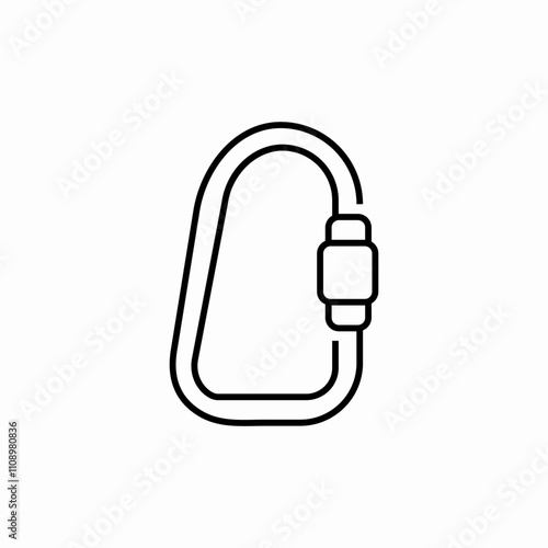 rock climber rope pin icon sign vector