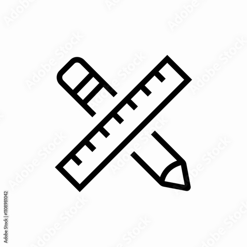 ruler pencil icon sign vector