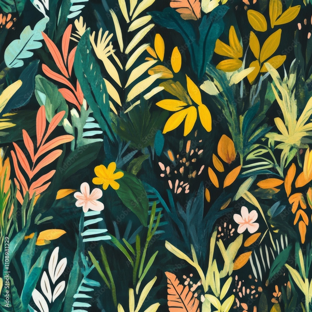 Fototapeta premium Tropical Floral Pattern Design