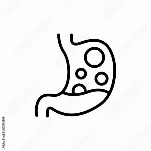 stomach gases icon sign vector