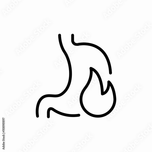 stomach heartburn icon sign vector