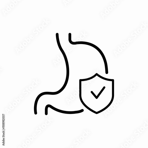 stomach protection icon sign vector