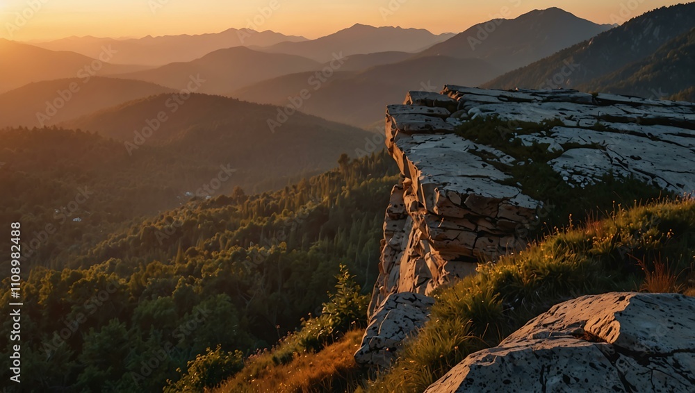 Naklejka premium Sunset in the mountains.