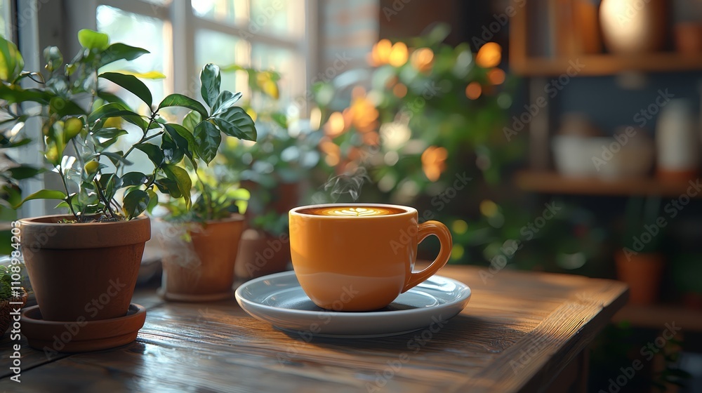 A cup of coffee sitting on top of a wooden table A cup of coffee sitting on top of a wooden table