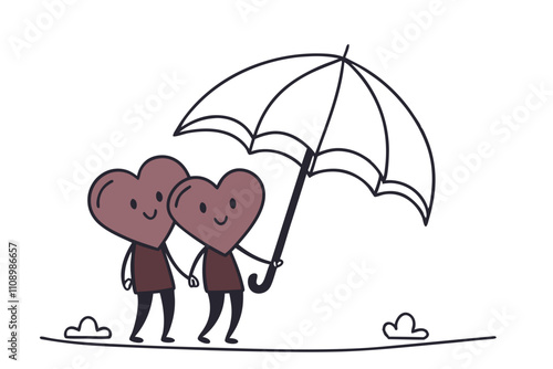 couple with umbrella