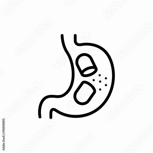 capsule in stomach icon sign vector