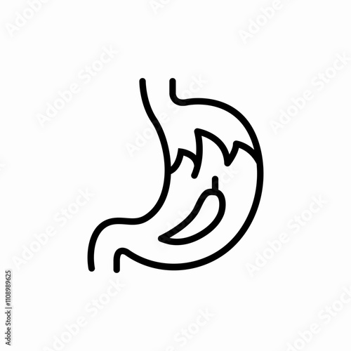 heartburn stomach icon sign vector