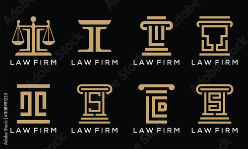 set of collection letter L logo design. graphic icons vector for justice law firm
