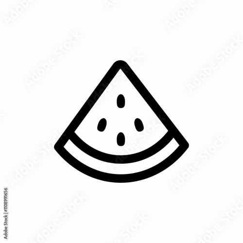 watermelon slice icon sign vector