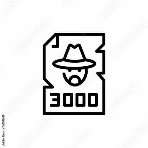 wanted banner reward icon sign vector