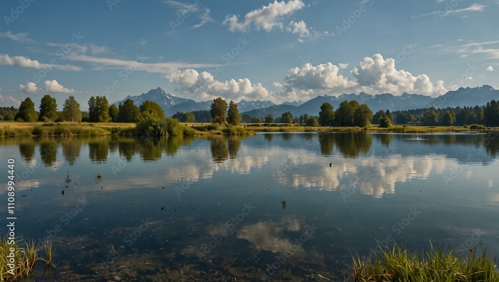 Fototapeta premium Swampland at Lake Hopfensee.