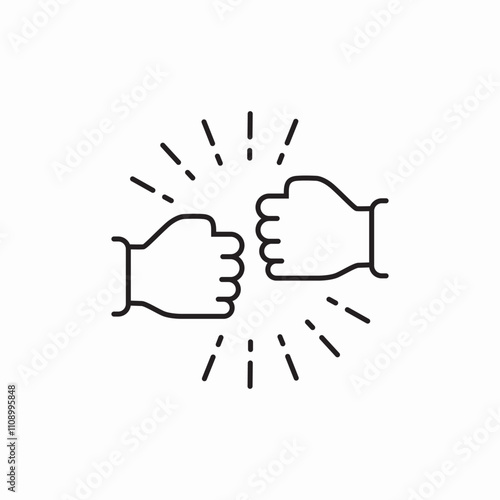 fist bump icon sign vector