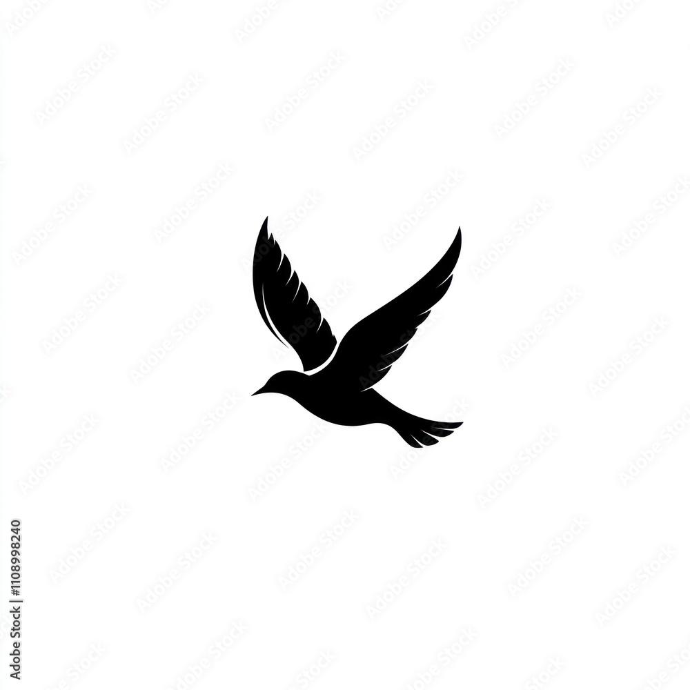 Obraz premium Silhouette of a bird in flight.