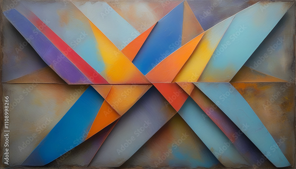 Fototapeta premium illustrazione sfondo con elementi astratti a tema geometrico surreale