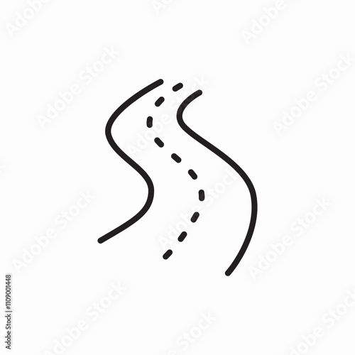 curve road icon sign vector