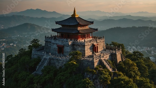 Wallpaper Mural Temple atop a mountain peak. Torontodigital.ca