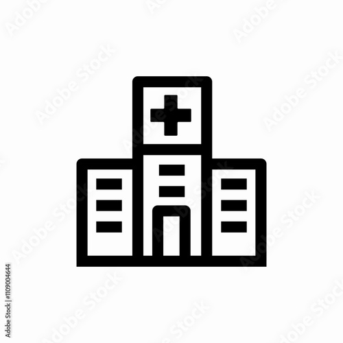 city hospital icon sign vector