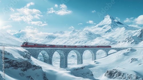 Scenic Glacier Train Journey in High-Resolution