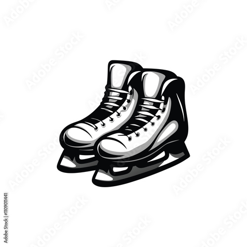 Create a bold vector illustration of a pair of inline skates, emphasizing detail and a clean, modern aesthetic.  Suitable for website icons or graphic design.