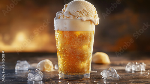 Golden Lager with Vanilla Ice Cream Float