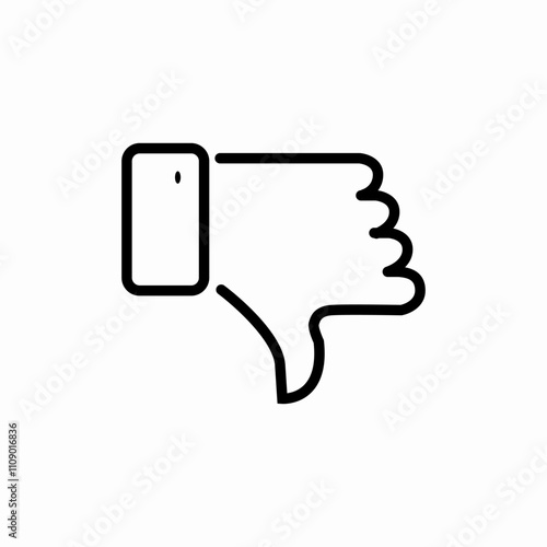 thumb down icon sign vector