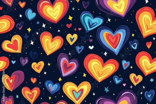 Heart shaped qustom bokeh created from decoration lights and isolated on black background.
