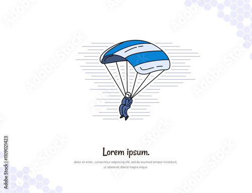 Vector art for wall decoration landscape Cartoon Parachute