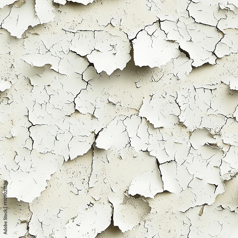 Obraz premium Peeling Damaged Old Ancient Plaster Wall Paint Seamless Pattern Texture