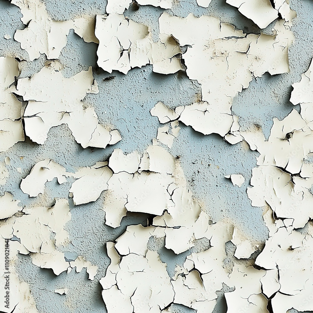 Obraz premium Peeling Damaged Old Ancient Plaster Wall Paint Seamless Pattern Texture