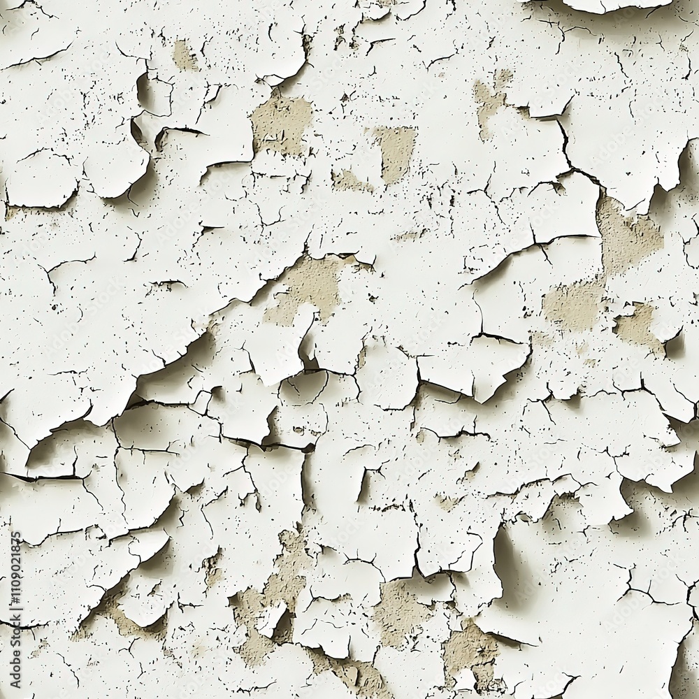 Obraz premium Peeling Damaged Old Ancient Plaster Wall Paint Seamless Pattern Texture