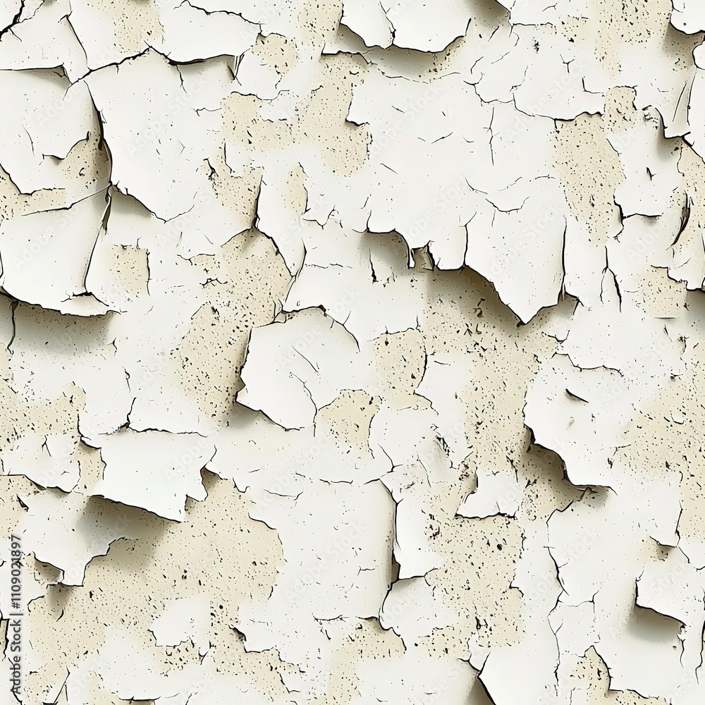 Obraz premium Peeling Damaged Old Ancient Plaster Wall Paint Seamless Pattern Texture