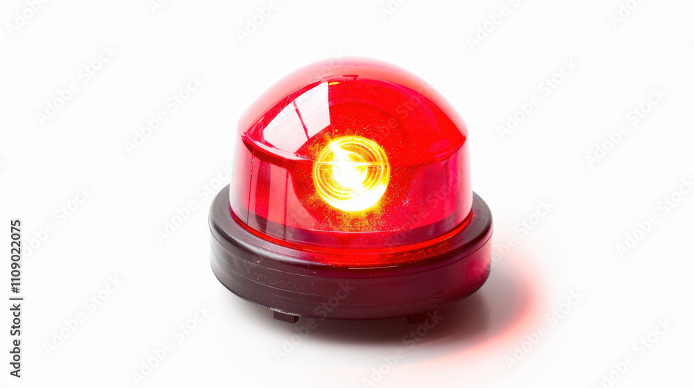 red emergency light on white background red emergency light on white background