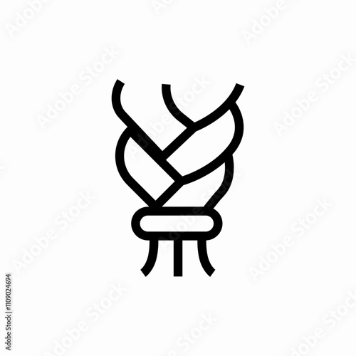 braided hair icon sign vector