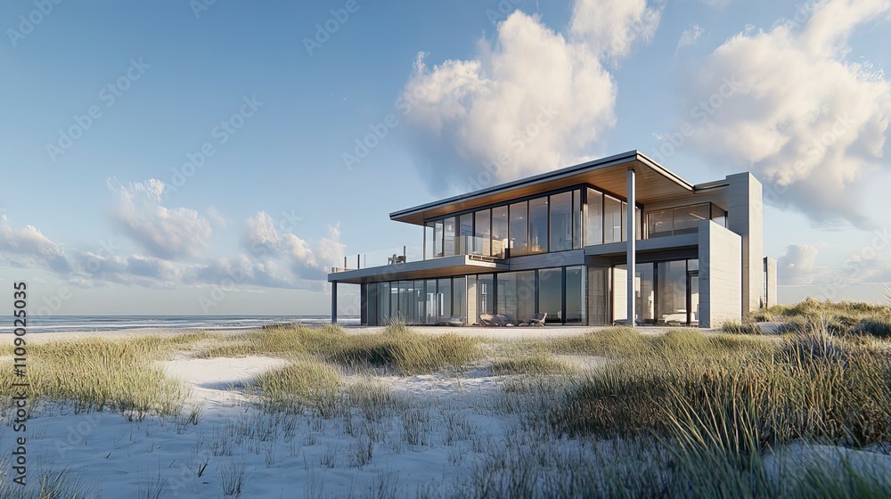 contemporary beach house with clean lines, large windows, and ocean views contemporary beach house with clean lines, large windows, and ocean views