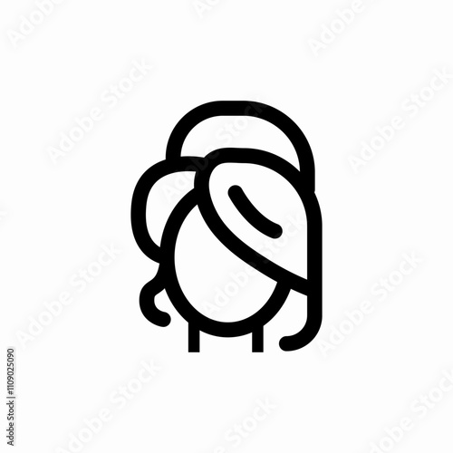 female head icon sign vector