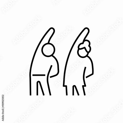 senior exercise icon sign vector