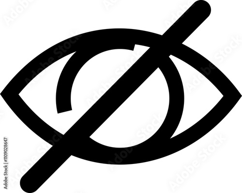 Black eye icon. Bold outline detail , eyesight pictogram, see, visible, retina solid icons, Minimalist vector graphic design elements. Simple geometric design. isolated on transparent background