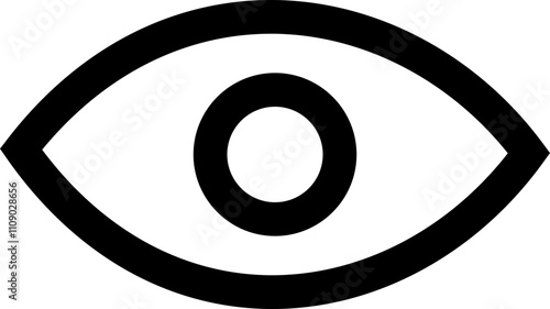 Black eye icon. Bold outline detail , eyesight pictogram, see, visible, retina solid icons, Minimalist vector graphic design elements. Simple geometric design. isolated on transparent background