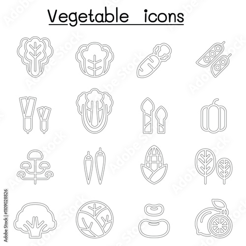 Vegetable icon set