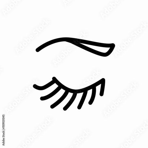 eye lash icon sign vector