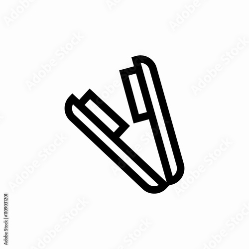 hair straightening icon sign vector