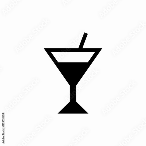 martini alcoholic drink icon sign vector