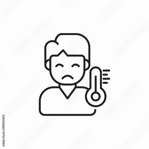 body heat disease icon sign vector