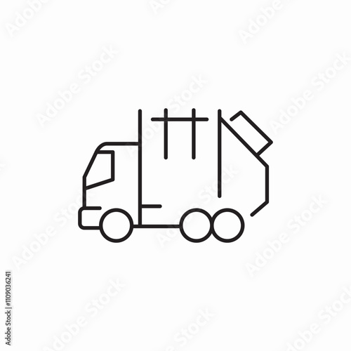 garbage truck icon sign vector