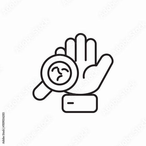 hand bacteria search icon sign vector