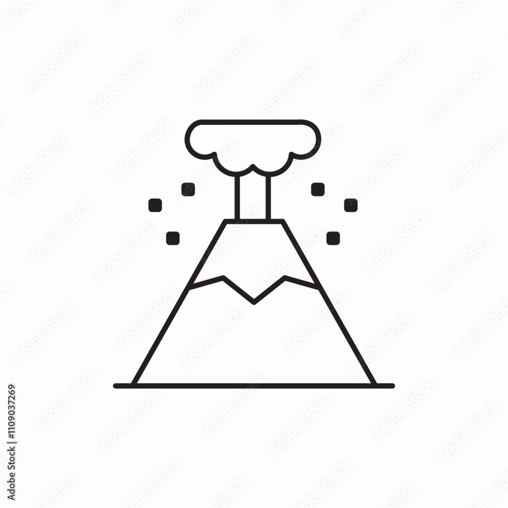 vulcano mountain icon sign vector vulcano mountain icon sign vector