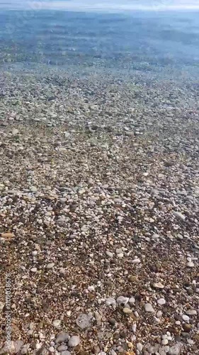 Sea Water Calm Waves Blows On Shore