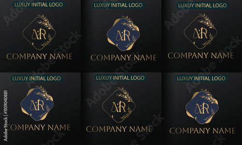  initial logo collection, beauty fashion, floral, wedding design template photo